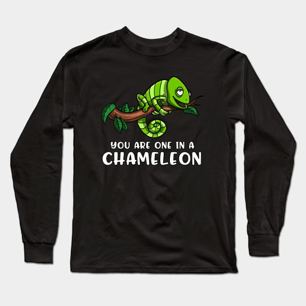 You Are One In A Chameleon Funny Lizard Long Sleeve T-Shirt by underheaven